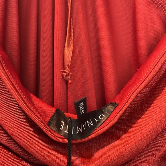 Dynamite burnt orange halter dress. Ruched sides. Large. New with tags. - Picture 4 of 6